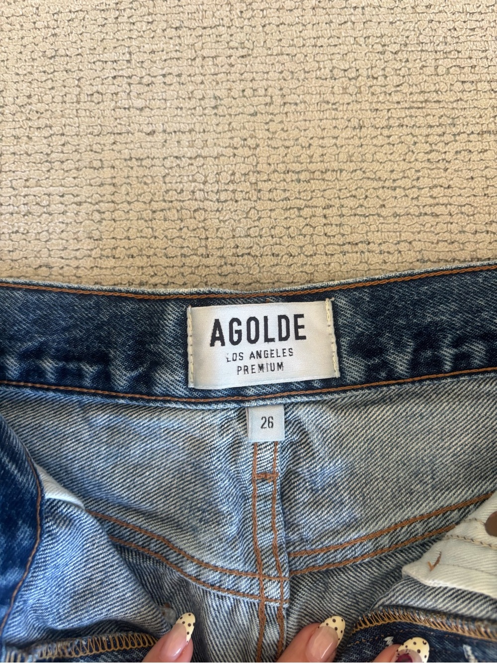 Agolde dark wash denim shorts! - Picture 2 of 3
